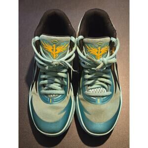 Puma Basketball Shoes Men's 7 Aqua Teal Yellow Athletic Lightweight Sneakers